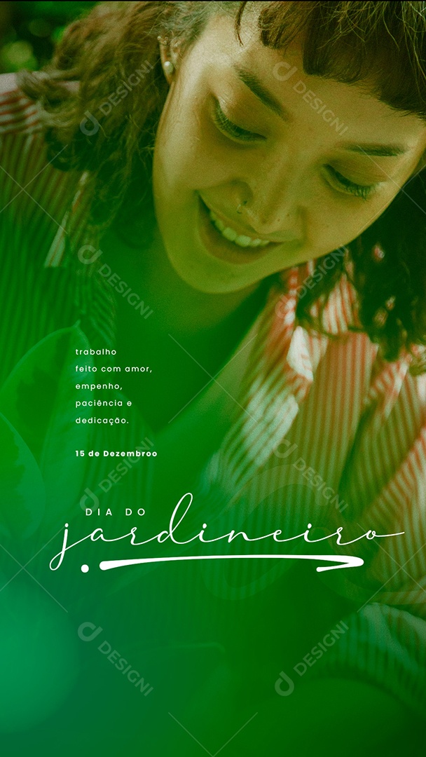 Story Trabalho feito com Amor Dia do Jardineiro Social Media PSD Editável