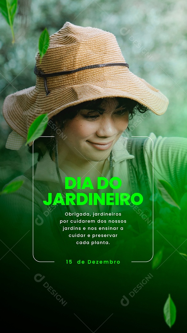 Story Obrigada Dia do Jardineiro 15 de Dezembro Social Media PSD Editável