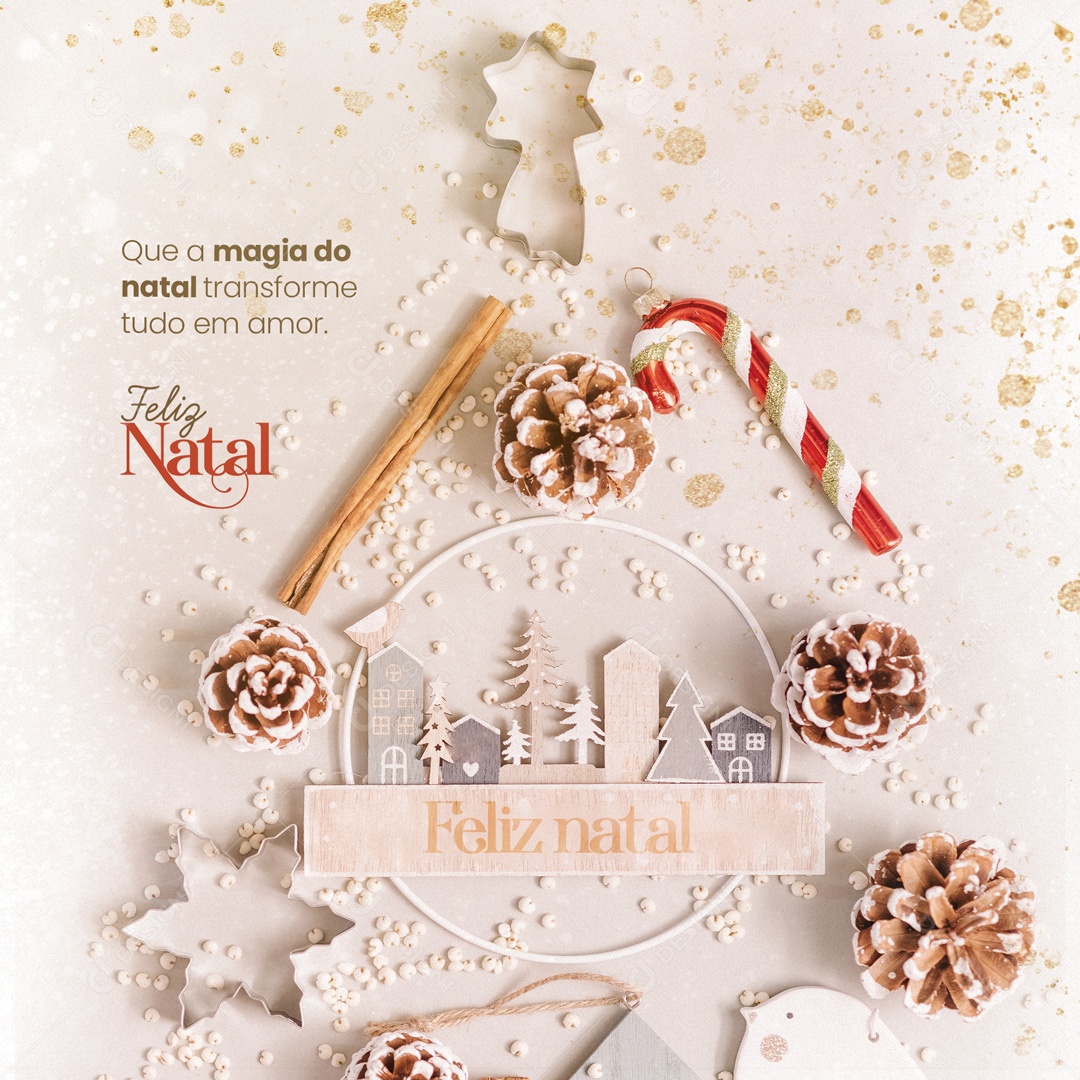 Que a Magia do Natal Transforme Tudo em Amor Feliz Natal Social Media PSD Editável