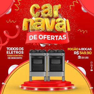 Carnaval de Ofertas Venha Conferir Social Media PSD Editável