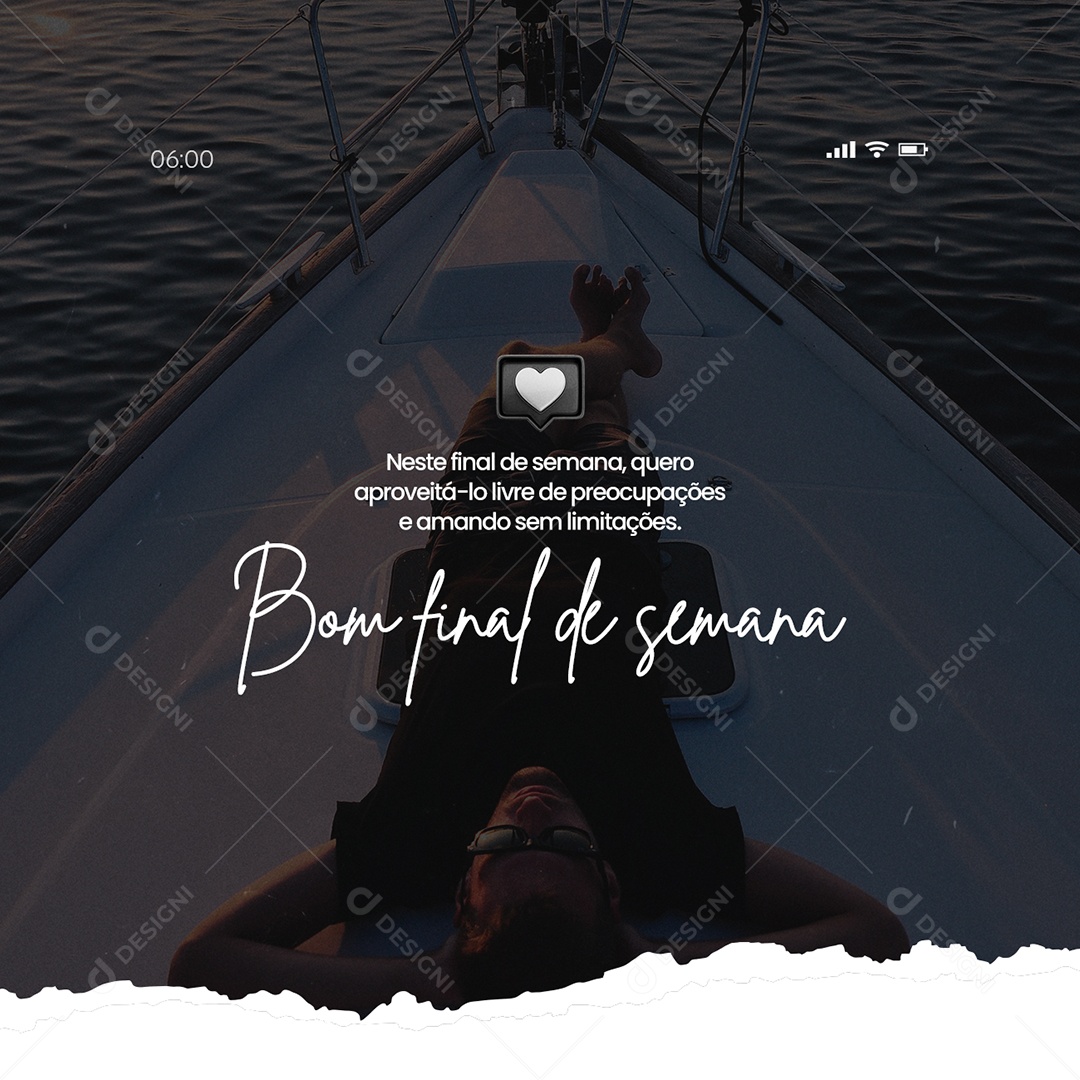 Quero Aproveitá-lo Livre de Preocupações Final de Semana Social Media PSD Editável
