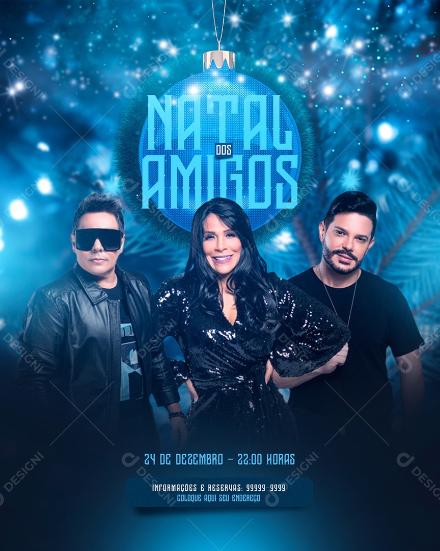 Flyer Natal Dos Amigos Social Media PSD Editável