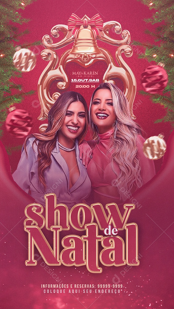 Story Flyer Show de Natal May e Karen Social Media PSD Editável