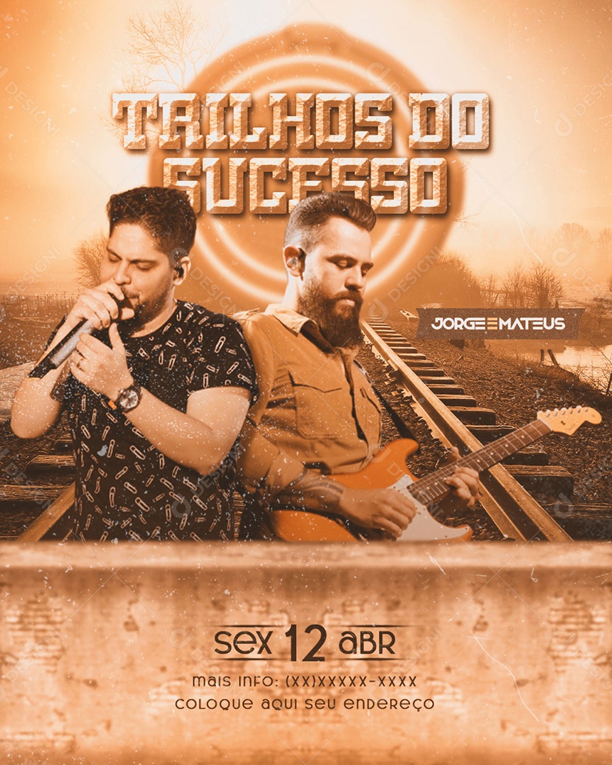 Trilhos do Sucesso Jorge e Matheus Social Media PSD Editável