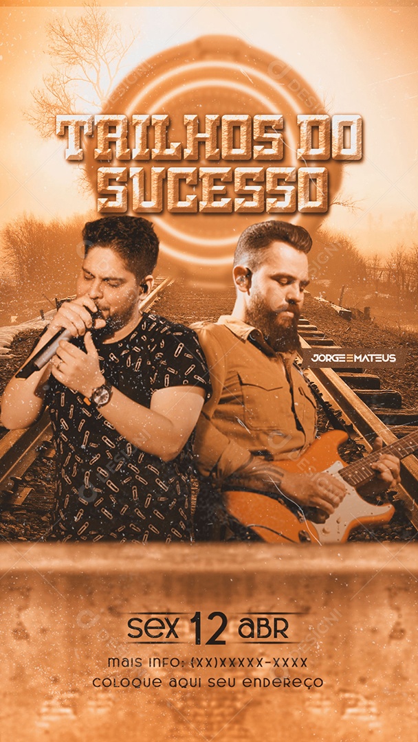 Story Trilhos do Sucesso Jorge e Matheus Social Media PSD Editável