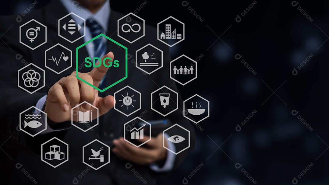 Metas de desenvolvimento sustentável ODS. Conceito de tecnologia ambiental