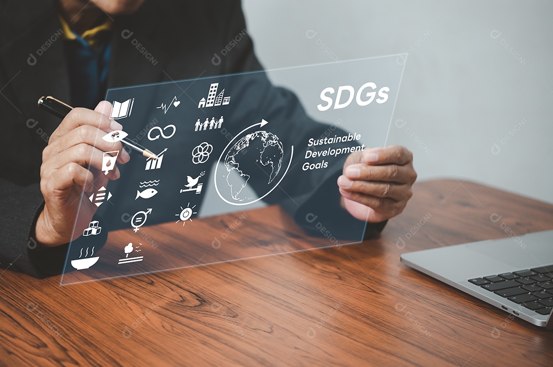 Metas de desenvolvimento sustentável ODS. Conceito de tecnologia ambiental