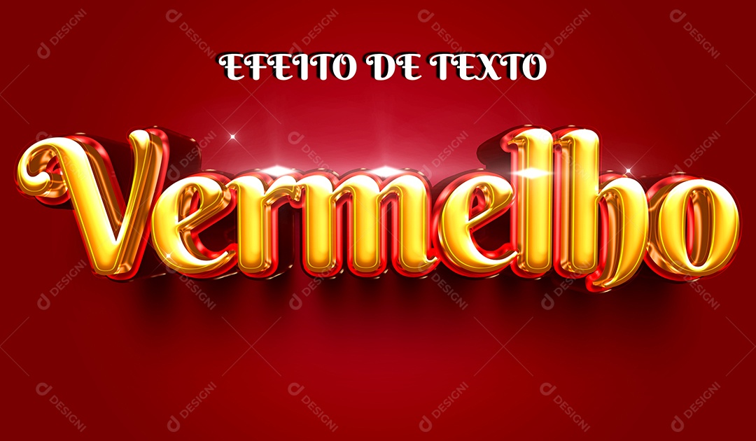 Efeito de Texto Vermelho 3D Para Composição PSD