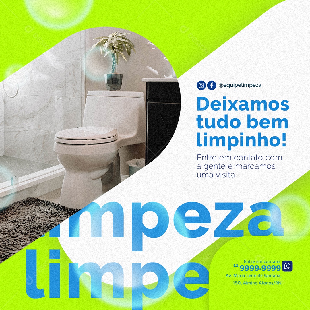 Deixamos Tudo bem Limpinho Limpeza de Condomínio Social Media PSD Editável