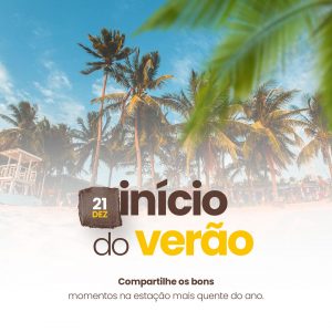 Início do Verão Compartilhe os Bons Momentos na Estação mais Quente do Ano Social Media PSD Editável