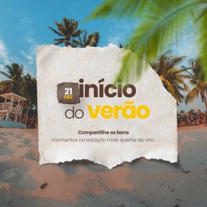 Início do Verão Compartilhe os Bons Momentos na Estação mais Quente do Ano Social Media PSD Editável
