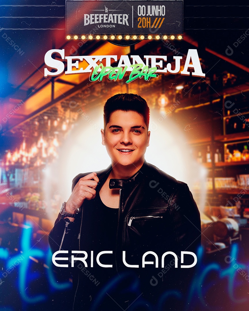 Flyer Sextaneja Open Bar Social Media PSD Editável