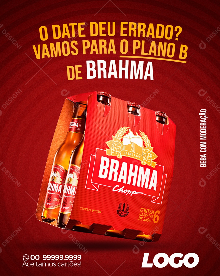 Post Cerveja Brahma Social Media PSD Editável