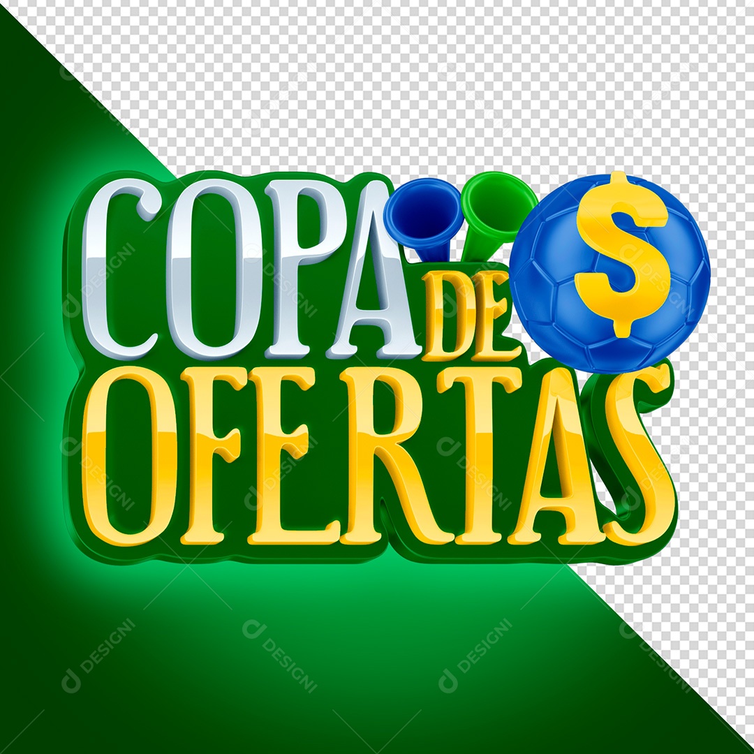 Selo 3D Copa de Ofertas Social Media PSD Editável