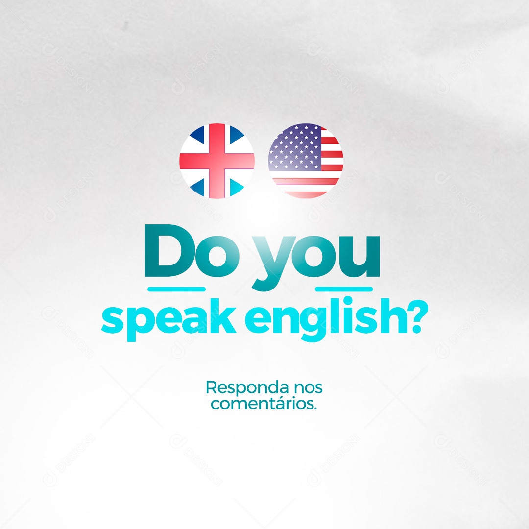 Do You Speak English? Ecola de Idiomas Social Media PSD Editável