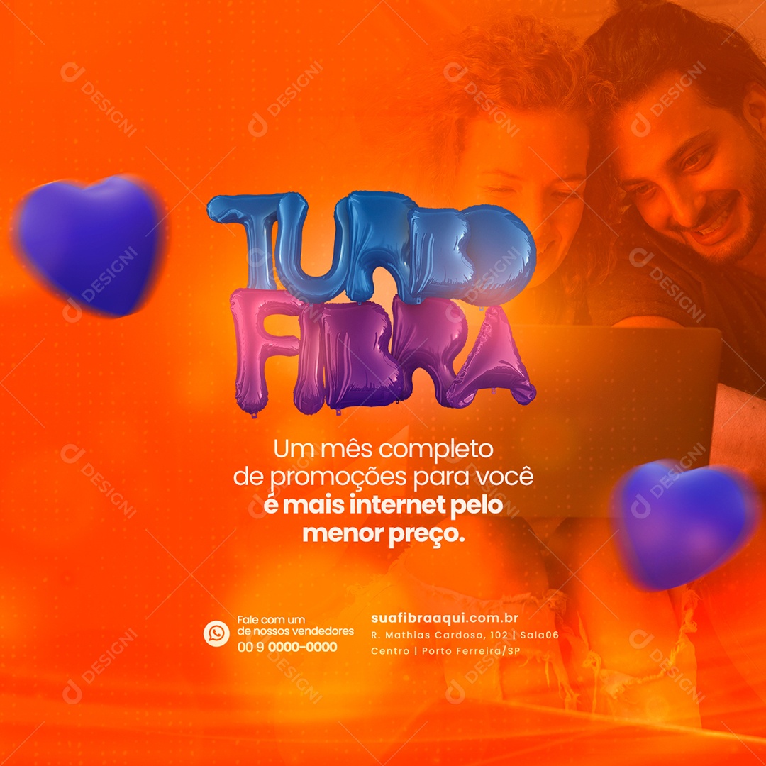 Campanha Provedor de Internet Um Mês Completo de Promoção Social Media PSD Editável