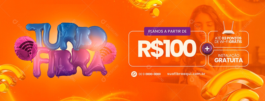 Campanha Publicitária Completa Provedor de Internet Social Media PSD Editável