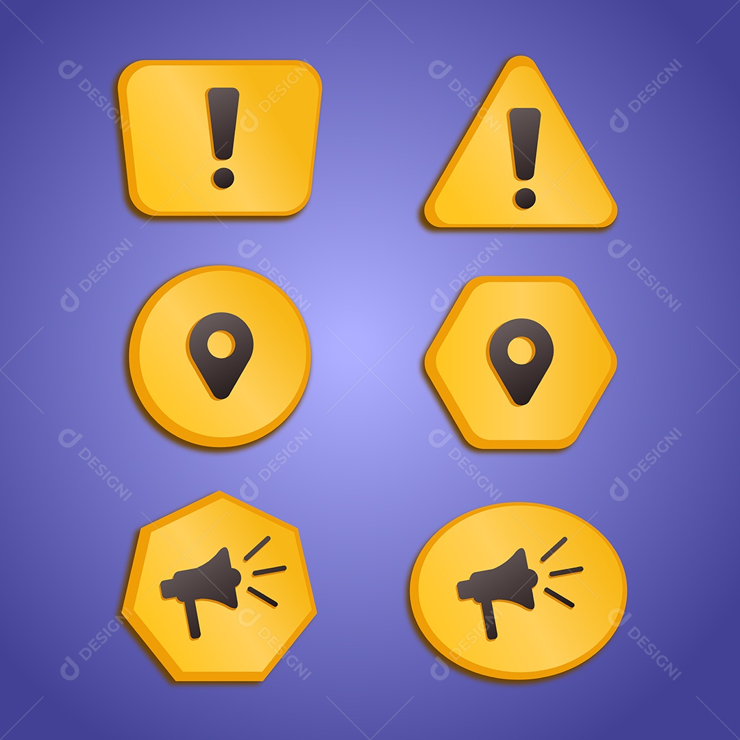 Conjunto de Ícones de Comunicado Ilustração Vetor EPS