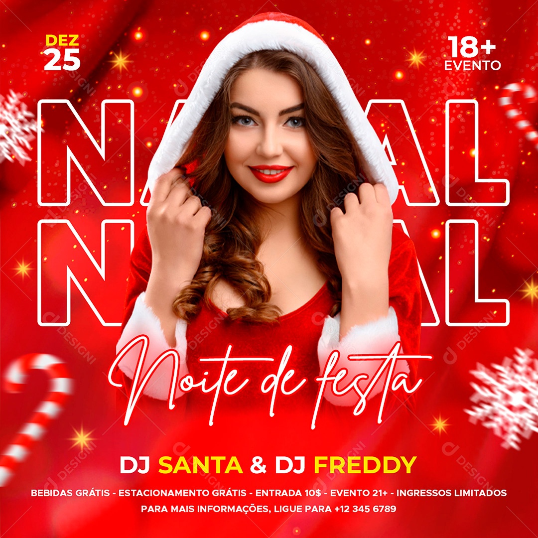 Post Festa de Natal Social Media PSD Editável