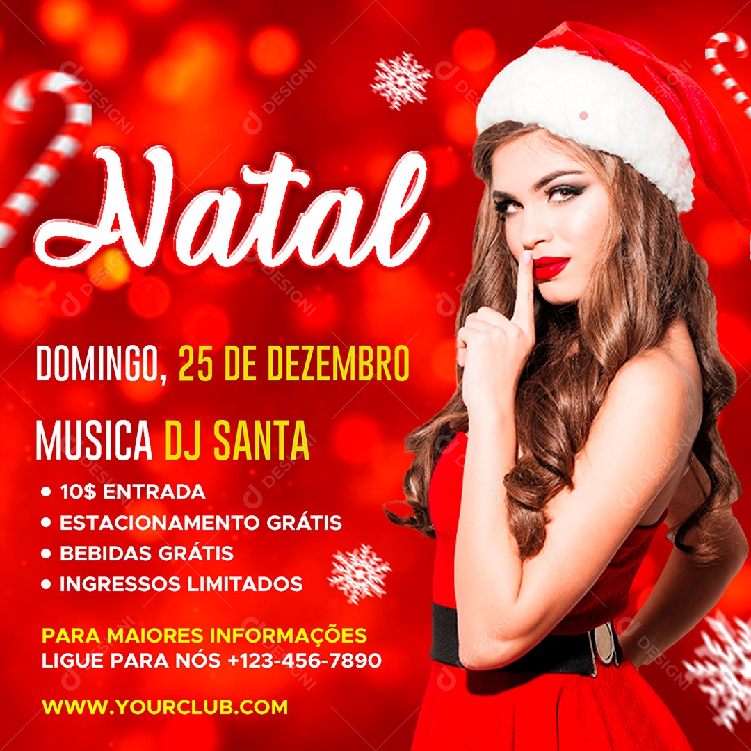 Post Festa de Natal Social Media PSD Editável