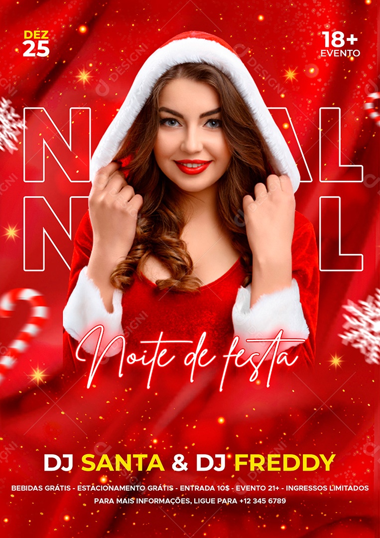 Post Festa de Natal Social Media PSD Editável