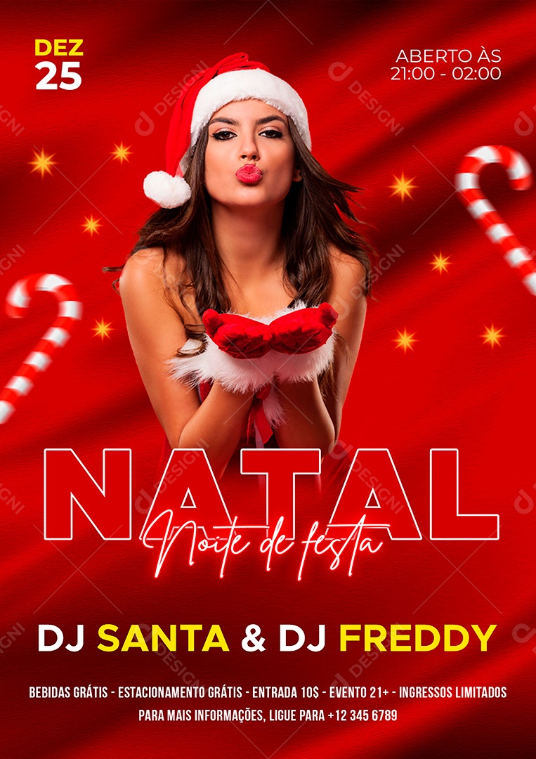 Post Festa de Natal Social Media PSD Editável