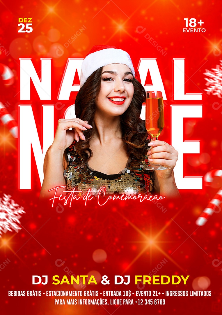 Post Festa de Natal Social Media PSD Editável