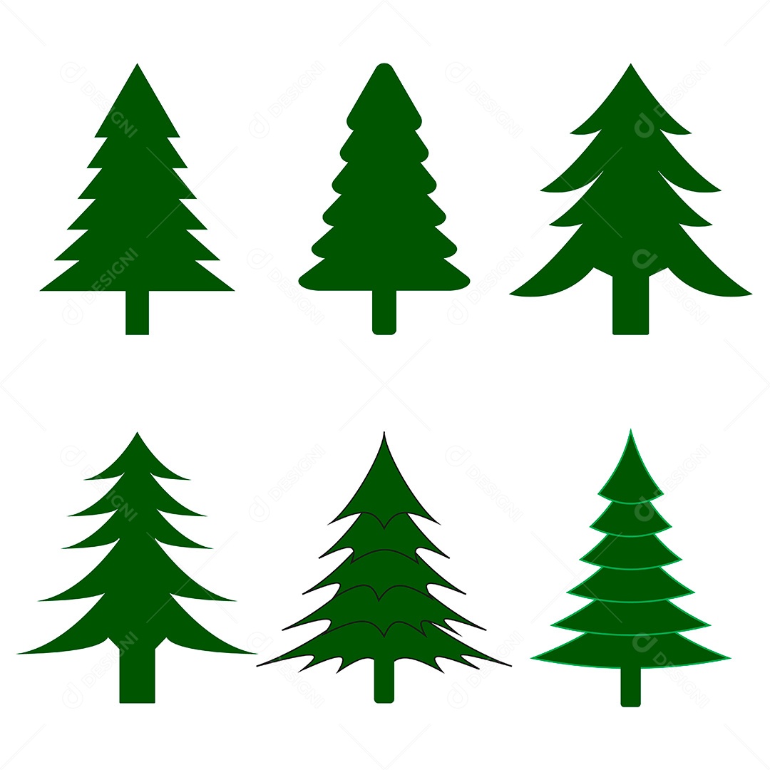 Conjunto de Árvores de Natal EPS Para Composição