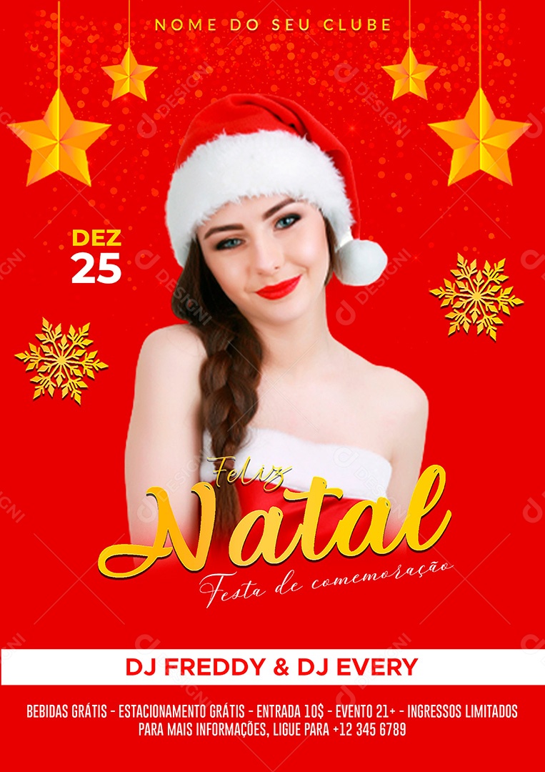 Post Festa de Natal Social Media PSD Editável