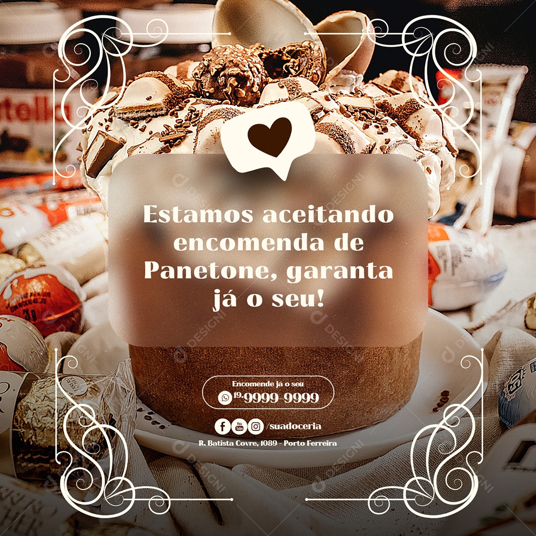 Estamos Aceitando Encomenda Doceria Social Media PSD Editável