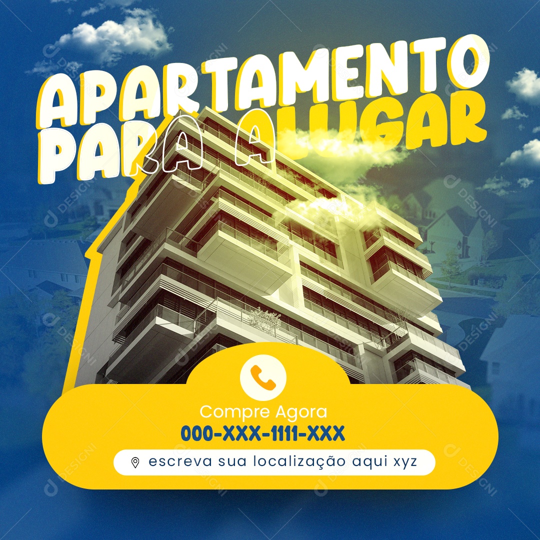 Apartamento Para Alugar Social Media PSD Editável