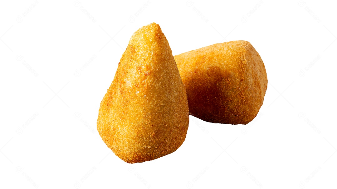 Coxinha isolada no fundo branco. lanche frito tradicional brasileiro
