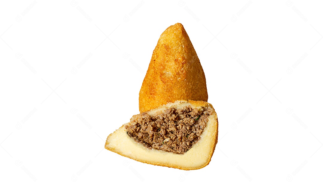 Coxinha isolada no fundo branco. lanche frito tradicional brasileiro