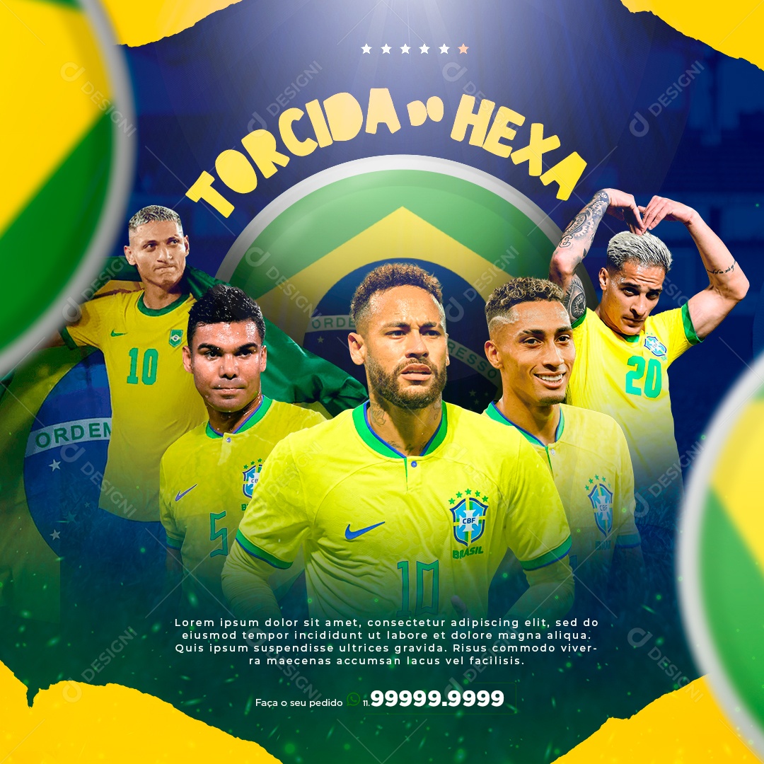 Social Media Futebol Torcida do Hexa PSD Editável