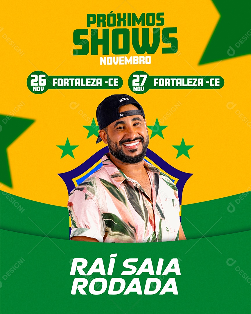 Flyer Proximos Shows Ritmo da Copa Social Media PSD Editável