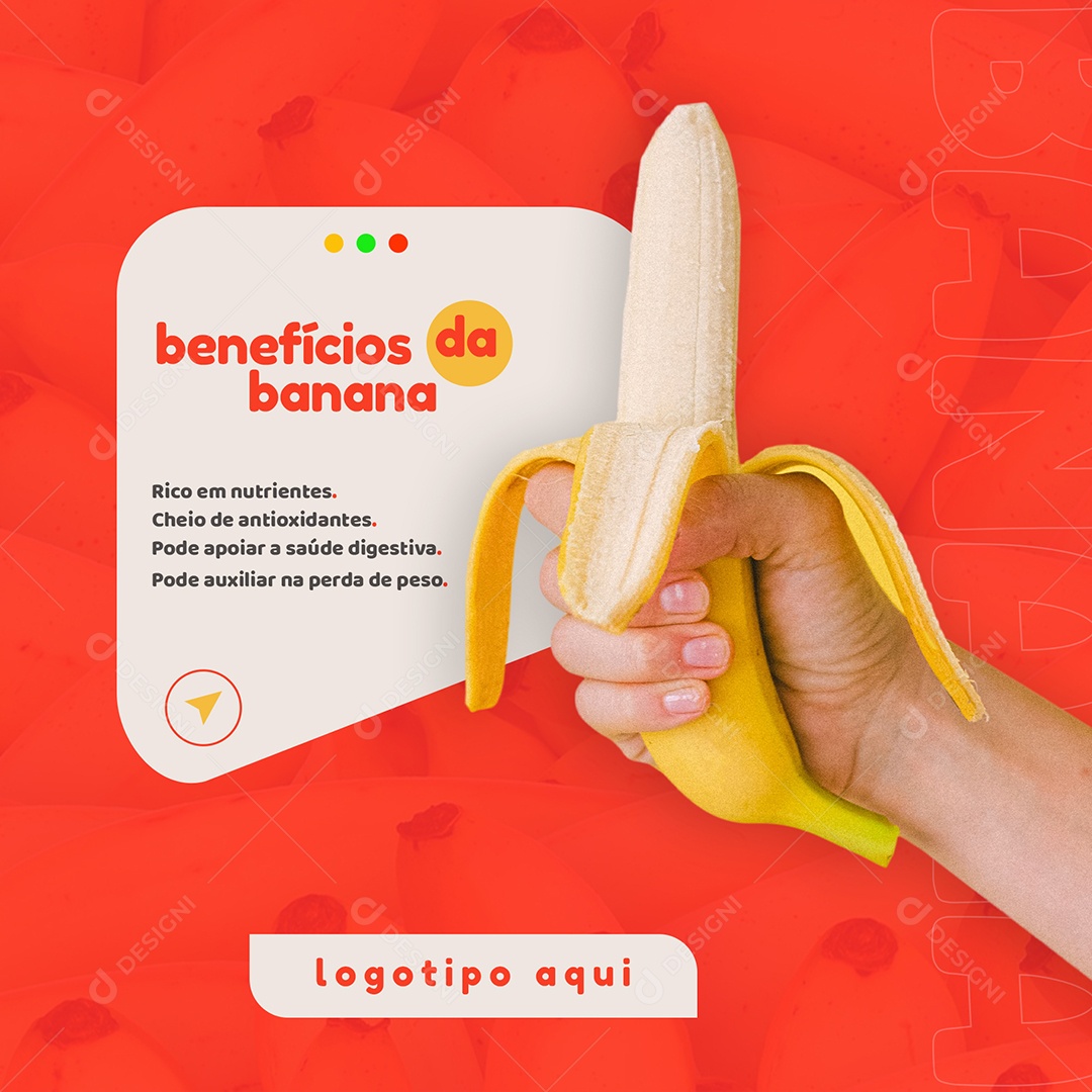 Benefits of Banana Social Media Editable PSD
