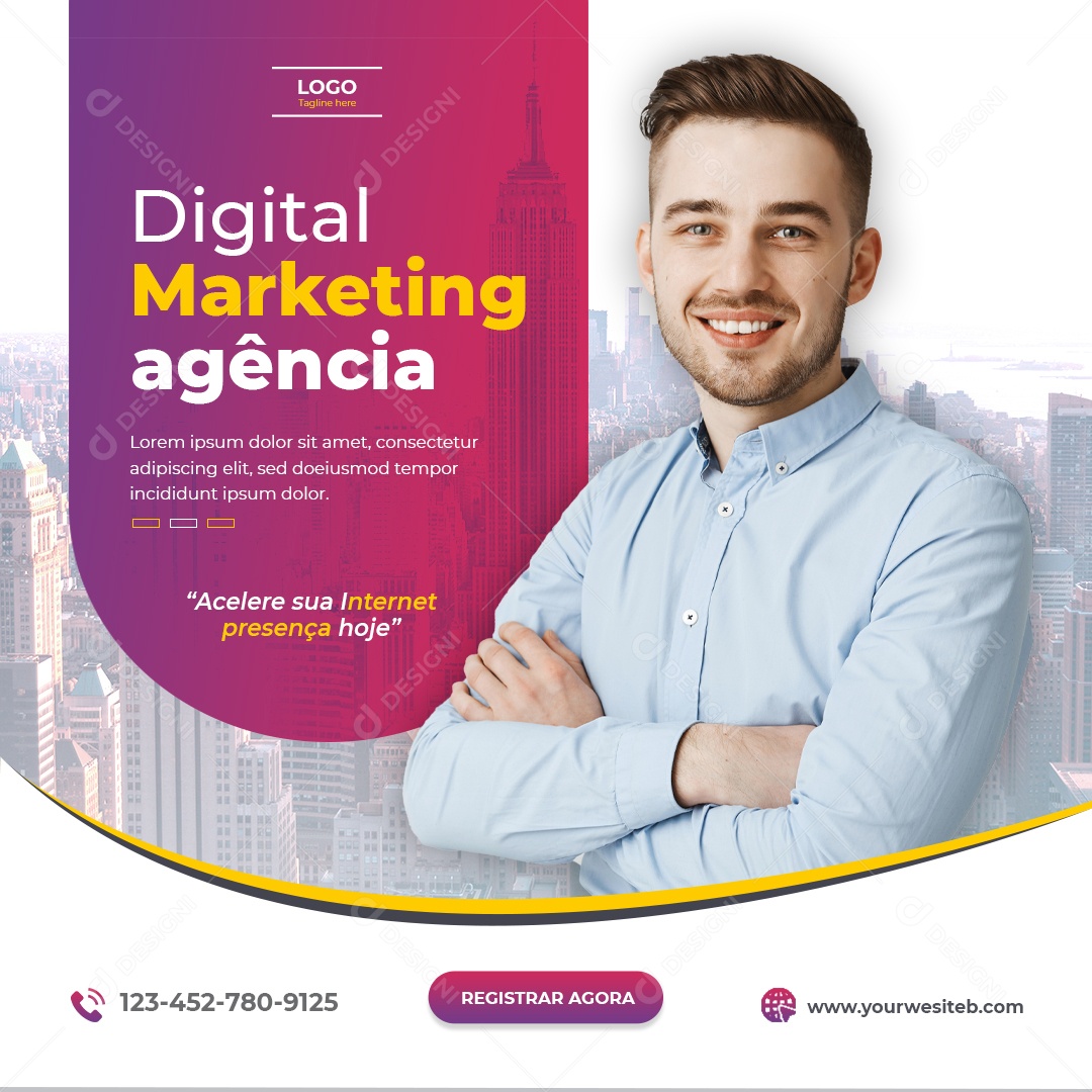 Digital Marketing Agência Social Media PSD Editável