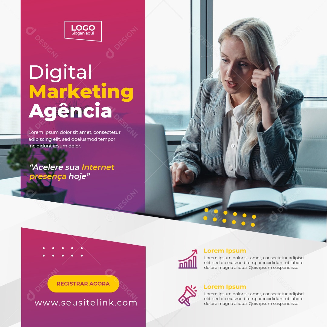 Digital Marketing Agência Social Media PSD Editável