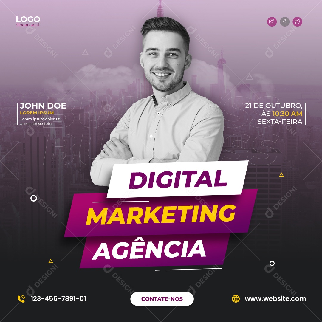 Digital Marketing Agência Social Media PSD Editável