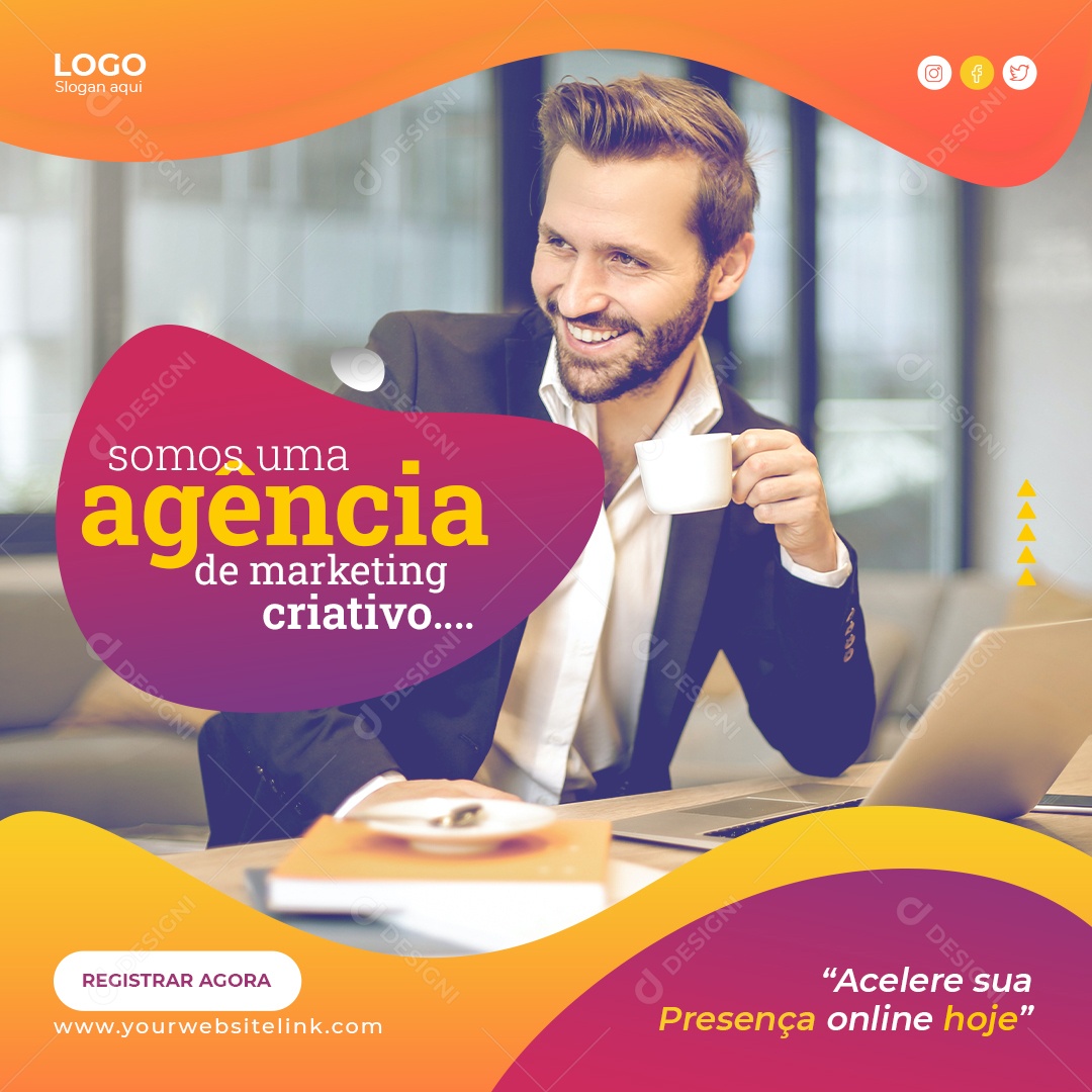 Somos Uma Agência de Marketing Criativo Social Media PSD Editável