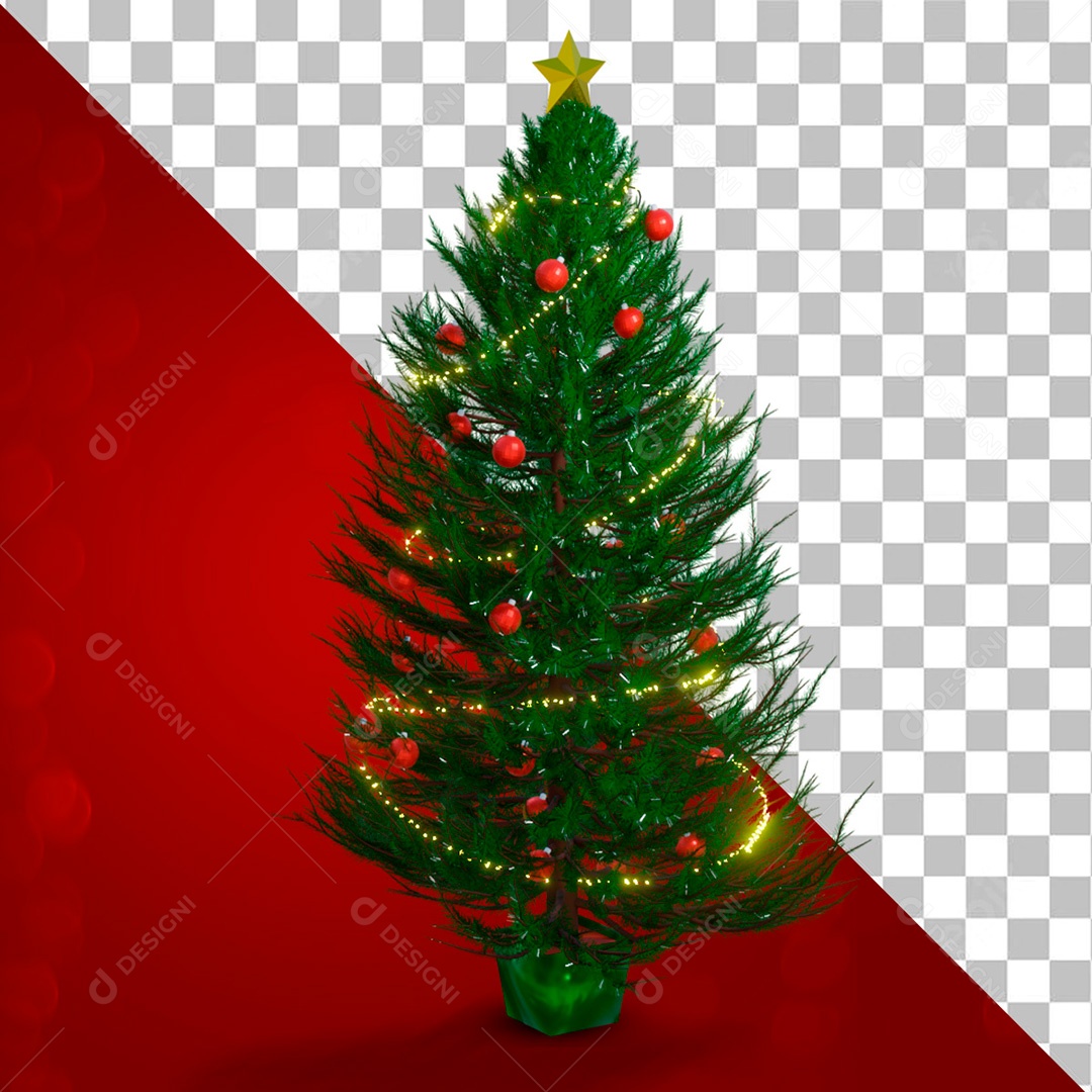 Elemento de Natal Árvore de Natal 3D PSD Para Composição