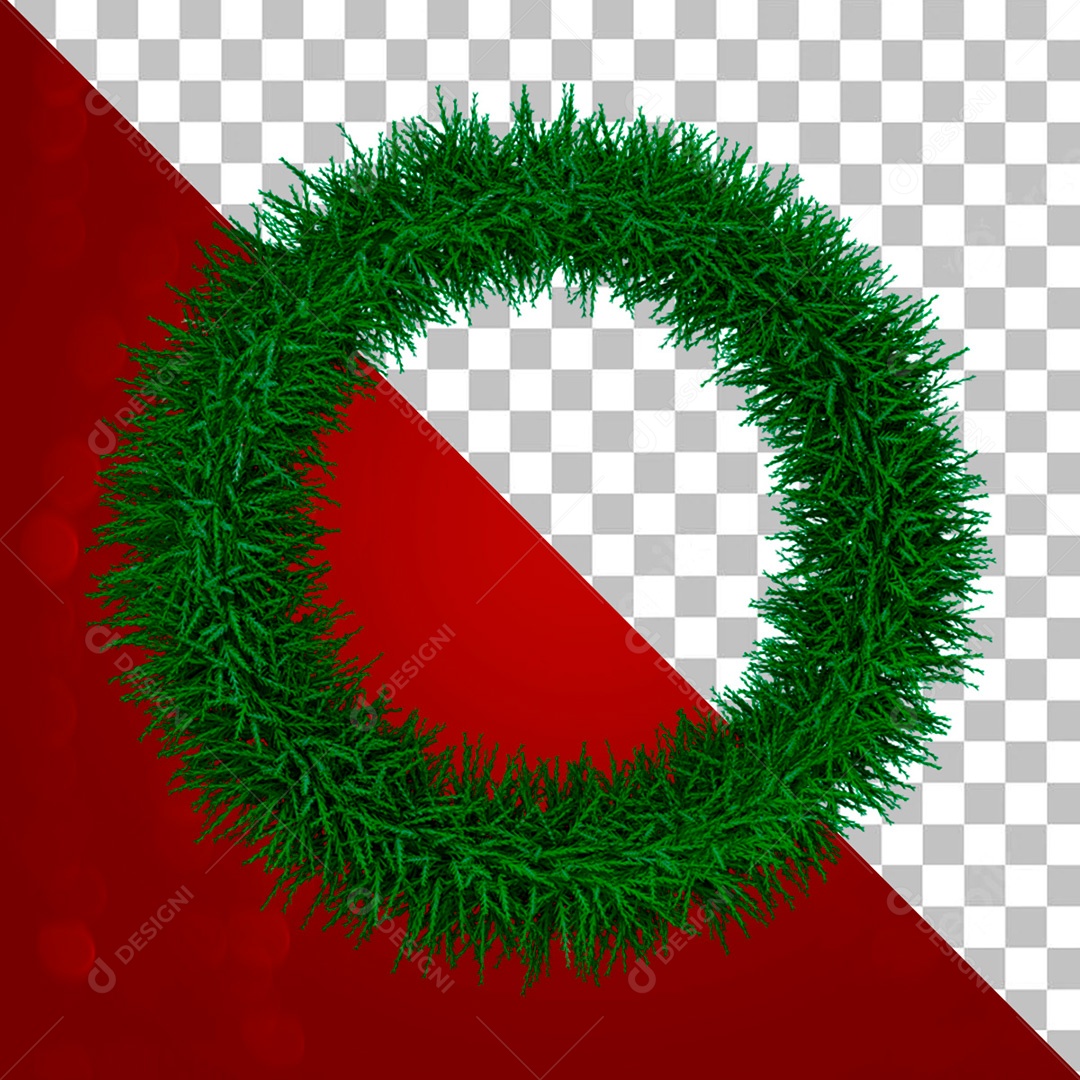 Elemento de Natal Guirlanda 3D PSD Para Composição