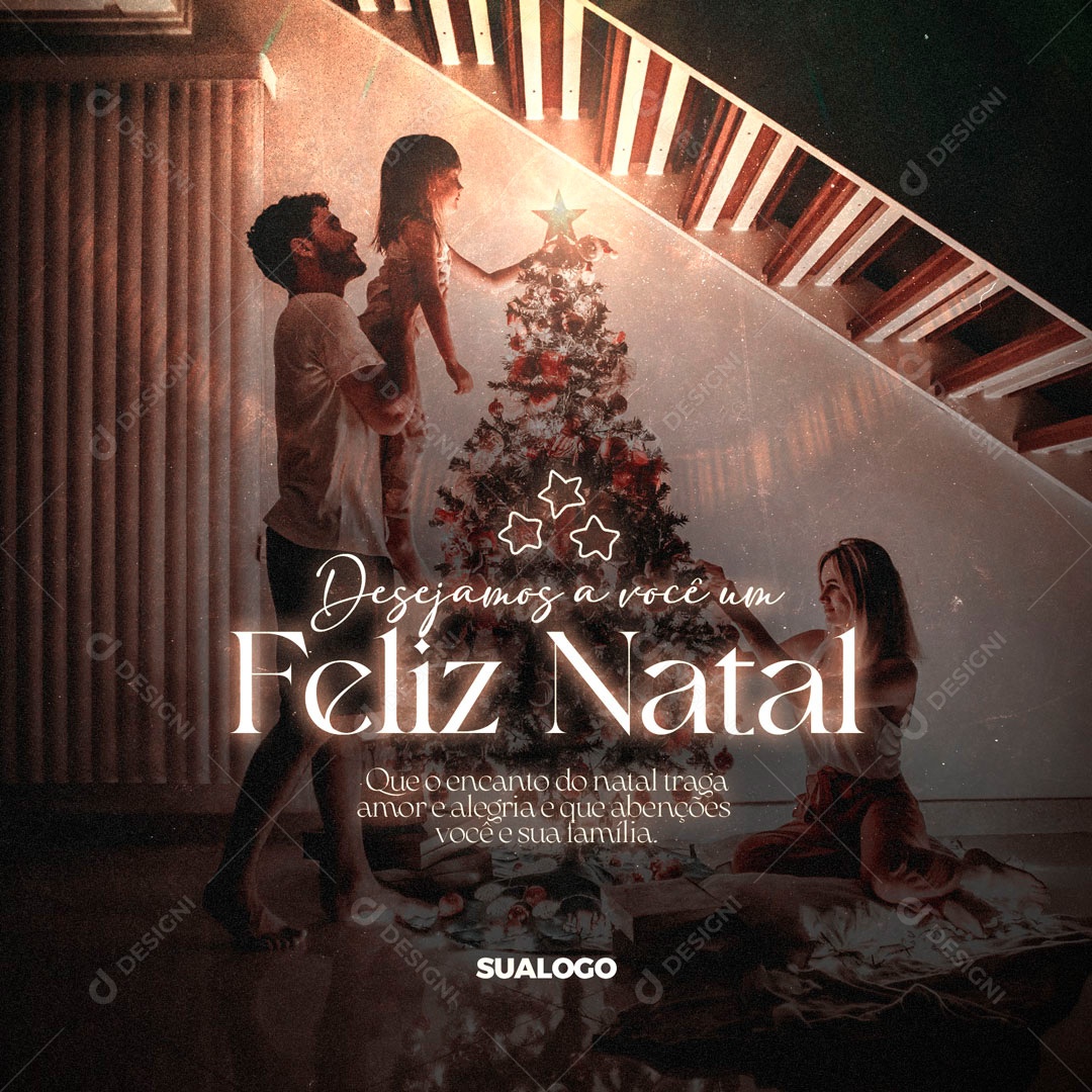 Post Desejamos Um Feliz Natal PSD Social Media PSD Editável
