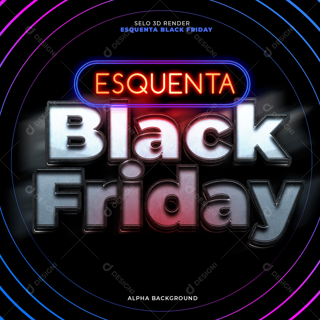 Warm up Black Friday 3D Stamp for Compositing PSD