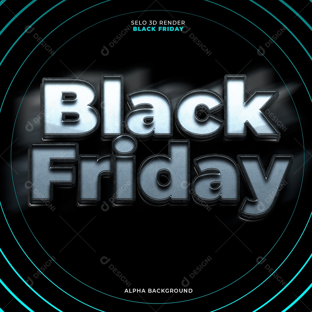 Black Friday Selo 3D para Composição PSD