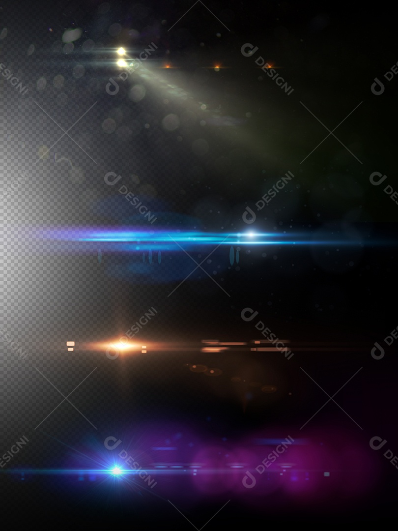 Lens Flare Reflexos de Luz Feixe PSD Editável