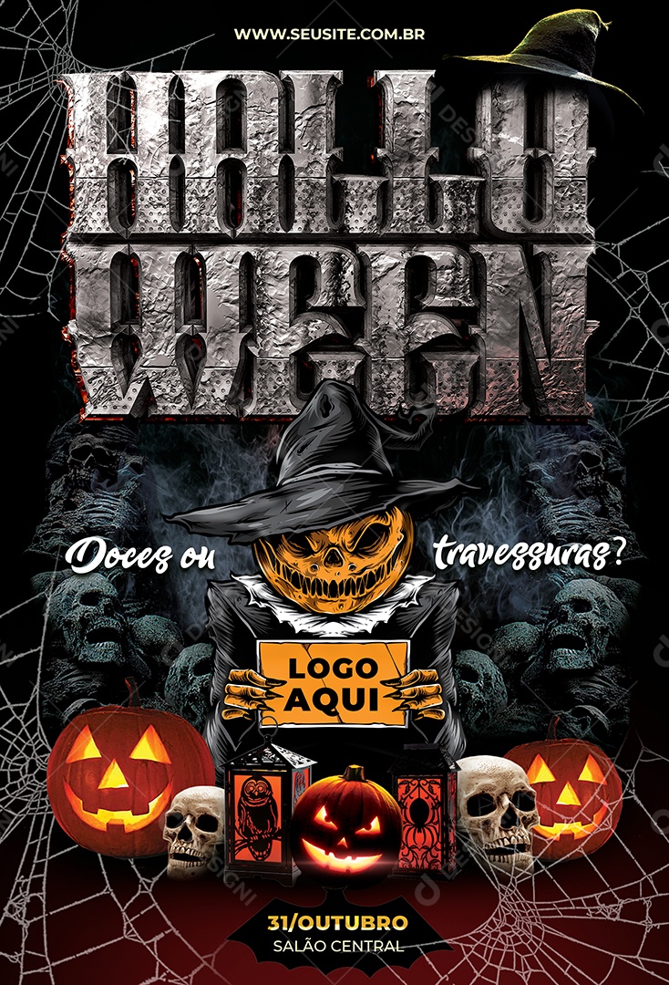 Halloween Doces ou Travessuras Social Media PSD Editável