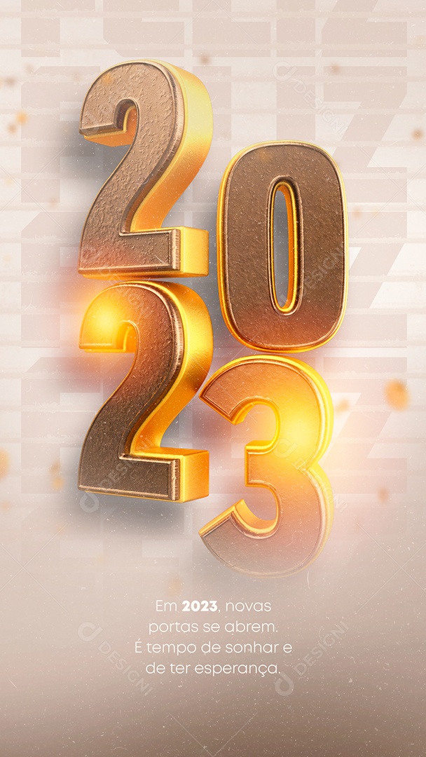 Story Em 2023 Novas Portas se Abrem Feliz 2023 Ano Novo Social Media PSD Editável