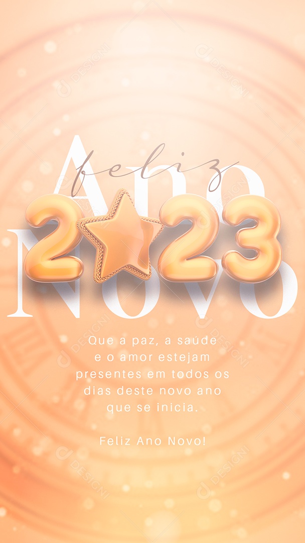 Story Que a Paz a Saúde e o Amor Estejam Presente Feliz Ano Novo Social Media PSD Editável