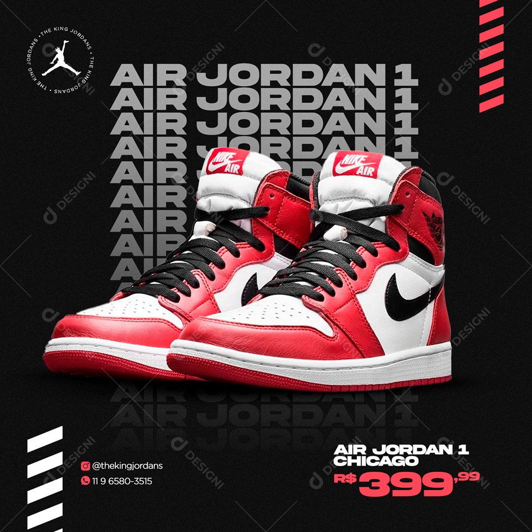 Post Tênis Nike Jordan Social Media PSD Editável